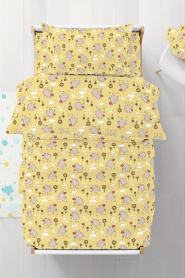 КПБ Свинки бязь 1,5 сп желтый