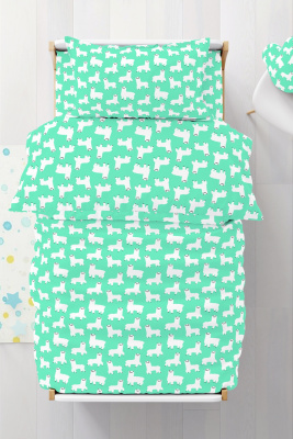 КПБ Лама бязь 1,5 сп. бирюза