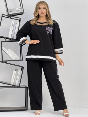 Костюм женский-супрем 52456 черно-белый