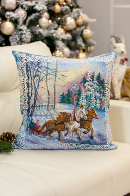 Наволочка 50х50 Тройка голубой